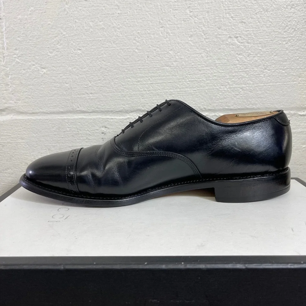 Allen Edmonds Byron 2004 Black Leather Cap Toe Oxford Dress Shoes Men's 9 D